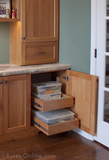 Home Office Cabinet with Pullout Storage Drawers