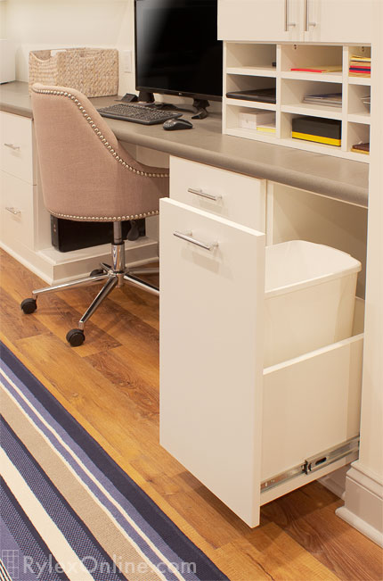 Trash Pullout Cabinet in Home Office