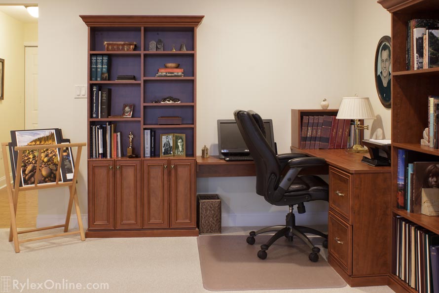 Efficent Home Office with File Drawers and Cabinets