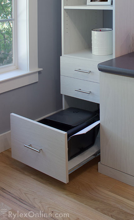 Home Office Cabinet with Pullout Drawer for Printer