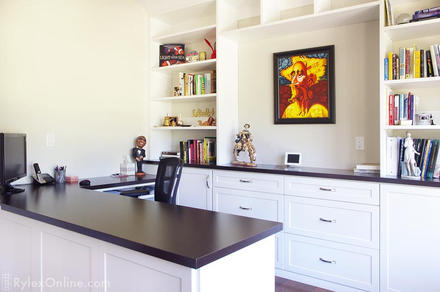 Home Office Desk and Cabinets with Expansive Work Top