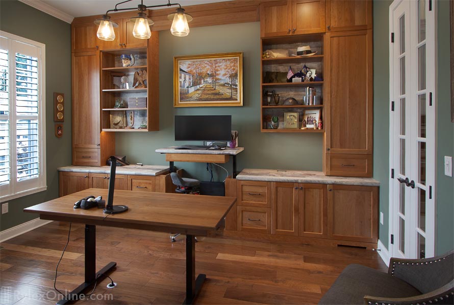 Custom Home Office with Sit-Stand Desk