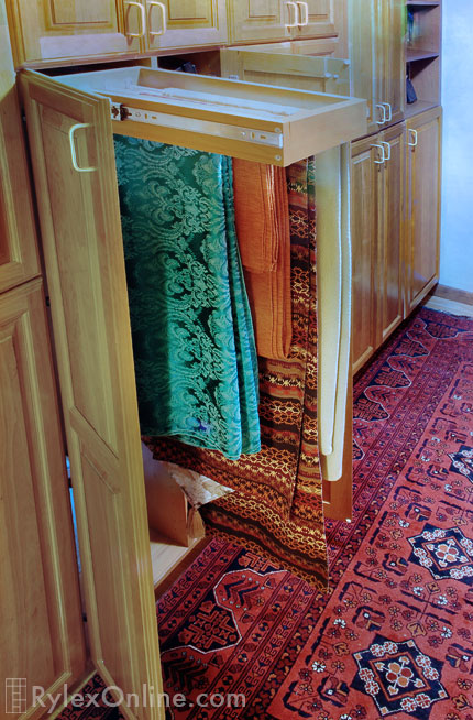 Tablecloth Storage with Pull Out Hanging