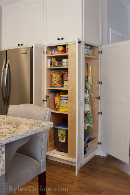 Cabinet Pantry Storage with Shallow Broom Closet