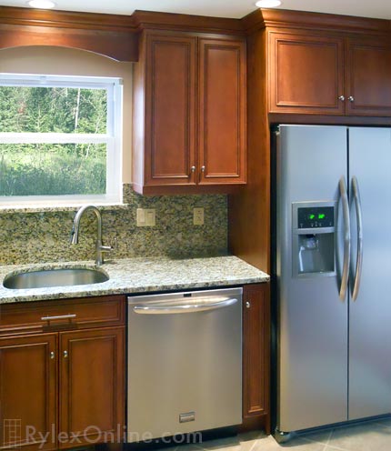 Kitchen Cabinets with Valance, Over Refrigerator Cabinet