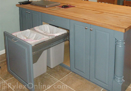 Kitchen Island with Trash Pullout