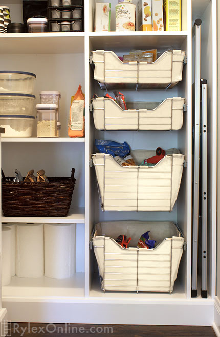 Pantry Ladder Folds for Storage in Pantry Closet