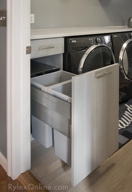 Laundry Room with Pull out Trash Bins