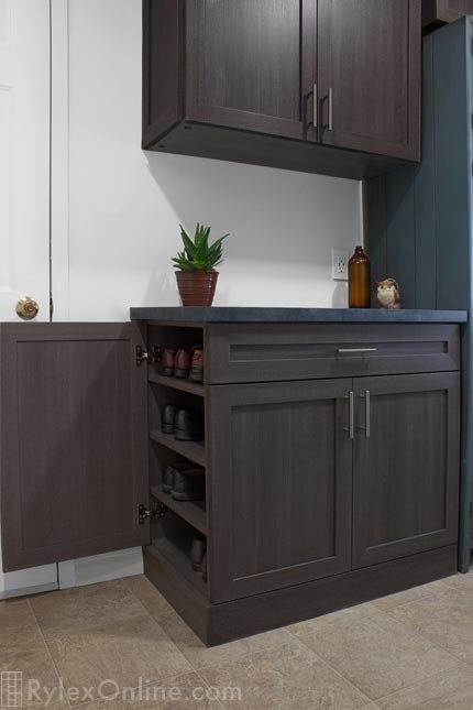 Laundry Cabinet with Hidden Shoe Access