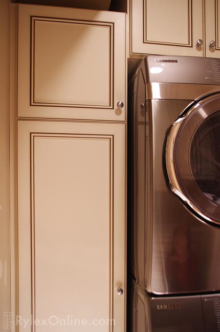 Laundry Cabinets Surround Stacked Washer Dryer