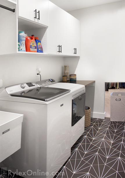 Laundry Room with Pass Through for Laundry Basket