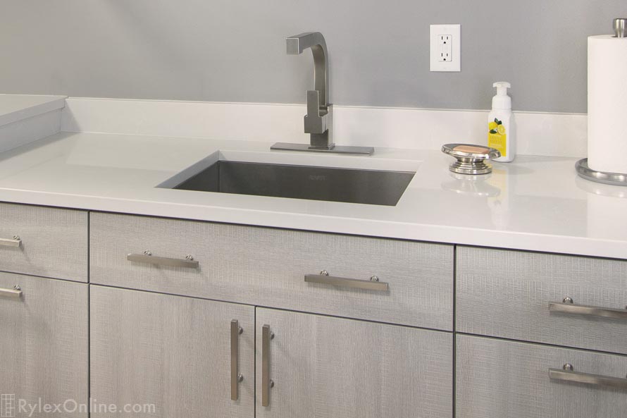 Laundry Room Sink with Cabinets and Drawers