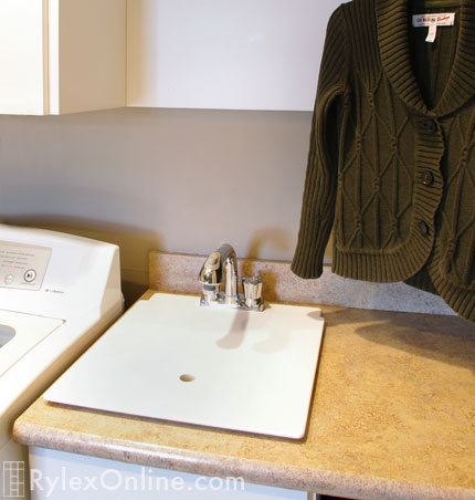 Cover for Laundry Room Sink to Expand Folding Counter