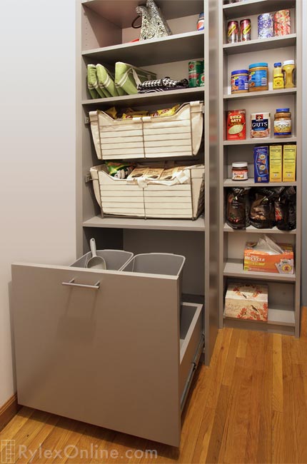 Pantry Pull Out Bins for Dog Food and Sliding Baskets