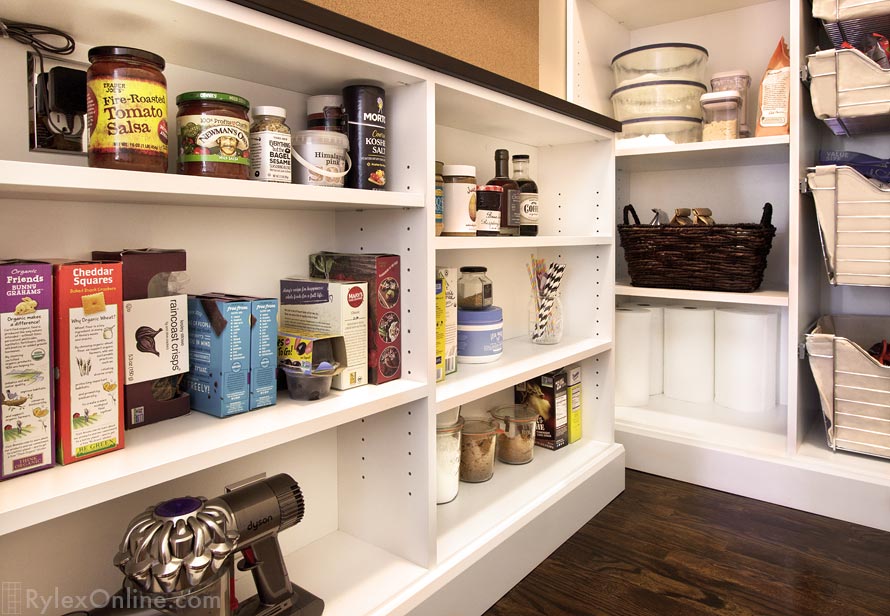Organized Pantry with Efficient Shelving Cabinets
