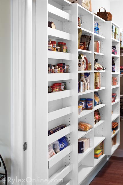 Shallow Pantry Shelves of Varying Depths