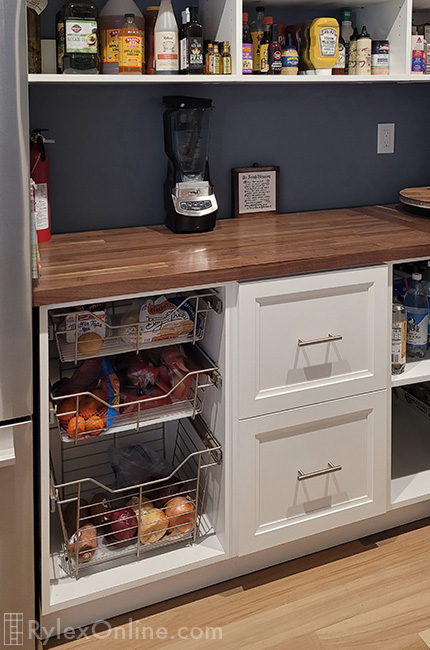 Pantry Sliding Baskets with Bottom Liner