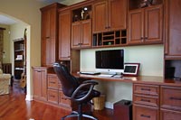 Built-In Home Office with Cabinets