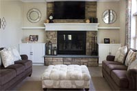 Fireplace Cabinets with Shelves