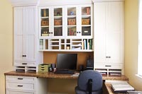 Home Office with Seeded Glass Inserts