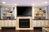Fireplace Surround Cabinets with Bookcase