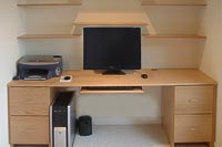 Floating Shelves with Office Desk