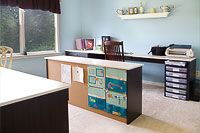 Scrapbook Craft Room with Generous Workspace and Storage