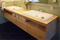 Classic Maple Bathroom Floating Vanity Cabinet