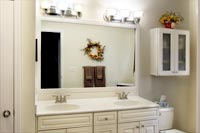 Wall Mounted Cabinet and Framed Mirror