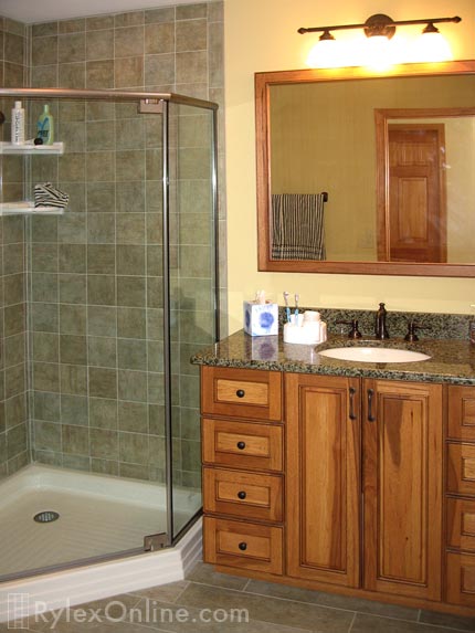 Hickory Wood Bathroom Vanity Solid Wood Cabinet Orange County Ny