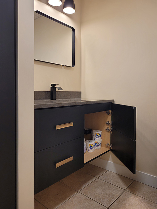 Floating Vanity Cabinet Open