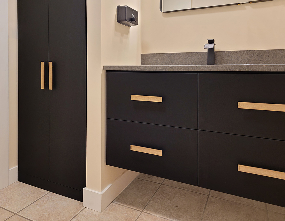 Bathroom Vanity with Matching Storage Cabinet Close Up