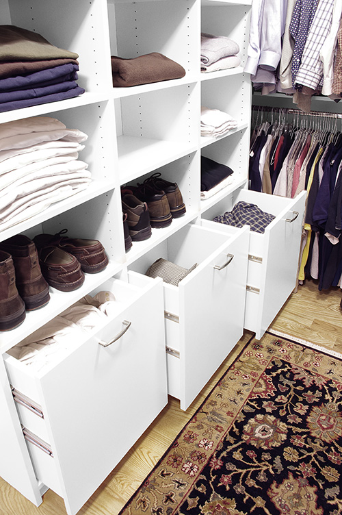 Closet Clothes Hamper Drawers Close Up