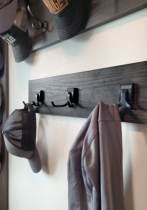 Cap & Coat Closet Rack with Hooks Close Up
