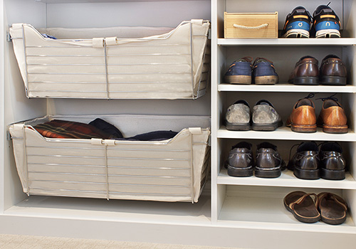 Sliding Closet Baskets with Liners