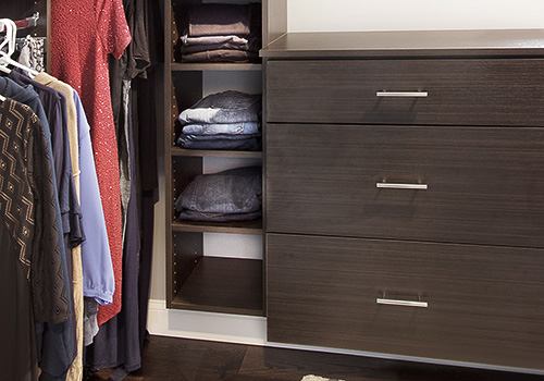 Closet Bureau with Open Cabinet Shelves