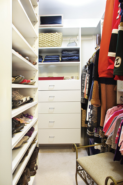 Closet Shoe Shelves and Open Shelves