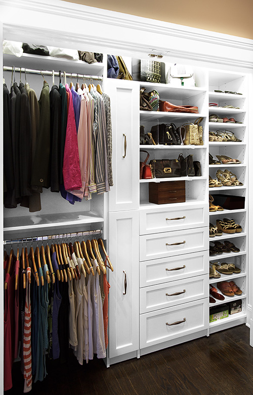 Master Closet with Accessory Bracelet Bar and Necklace Hooks