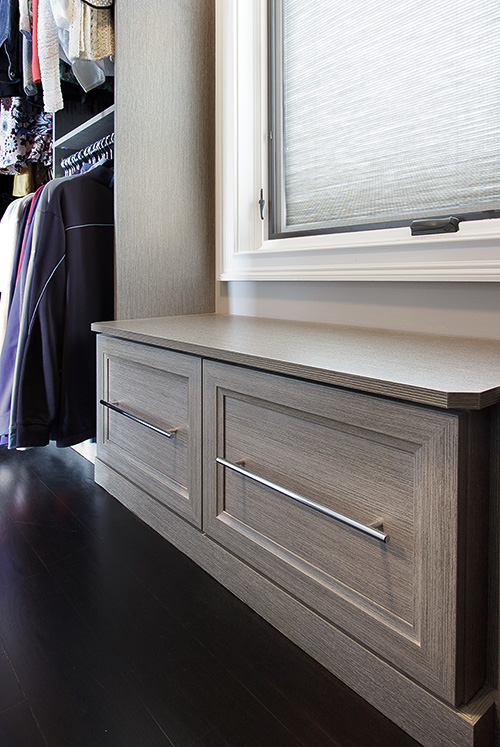 Walk-In Closet with Window Seat Bench