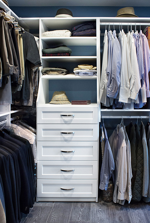 Cabinets Protect Professional Wardrobe with Open Shelves