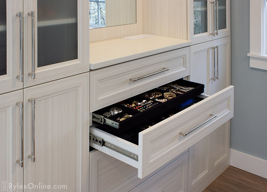 Dressing Room Cabinet with Double Jewelry Drawer