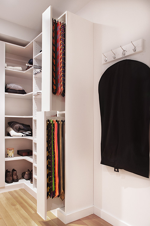 Dual Tie Rack Cabinet Pull-Out Doors