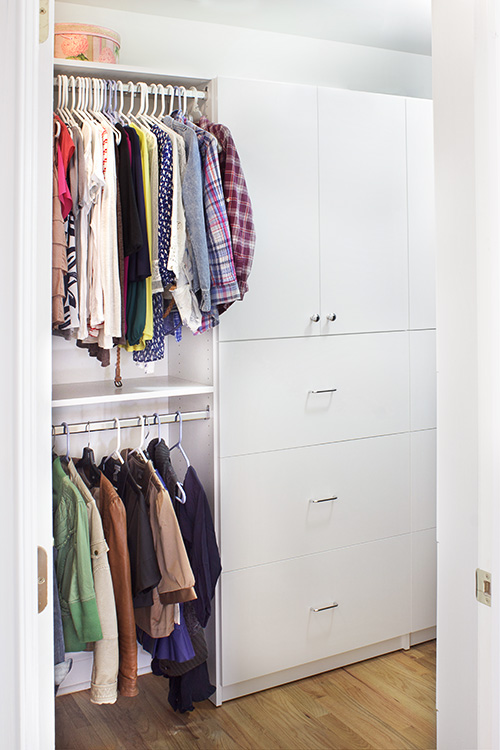 Efficent Master Closet in Awkward Angled Space