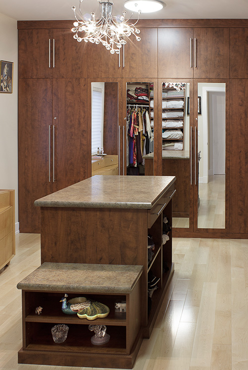 Master Walk-In Closet with Mirrored Inset Doors