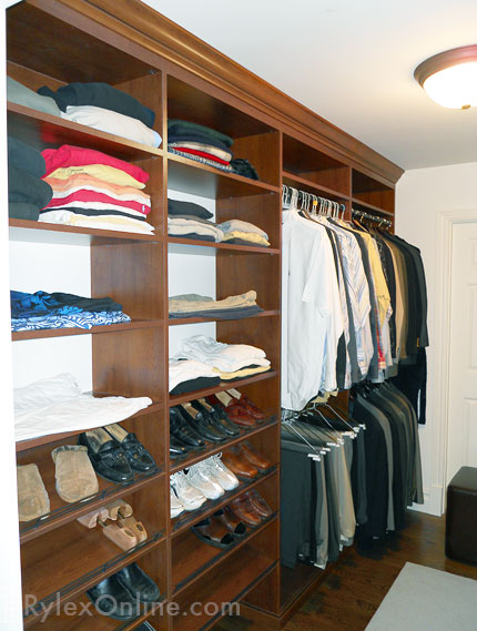 Men's Walk-in Bedroom Closet | Closet Hutch | Open Shelves | Warwick, NY