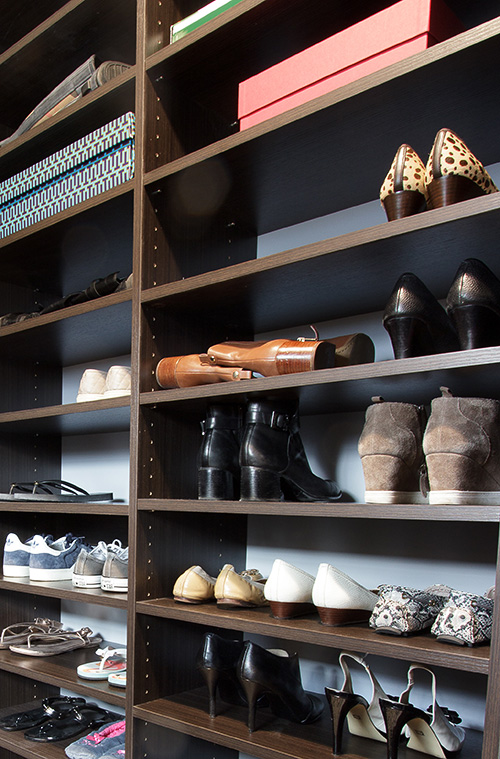 Master Closet with Open Shoe Shelves