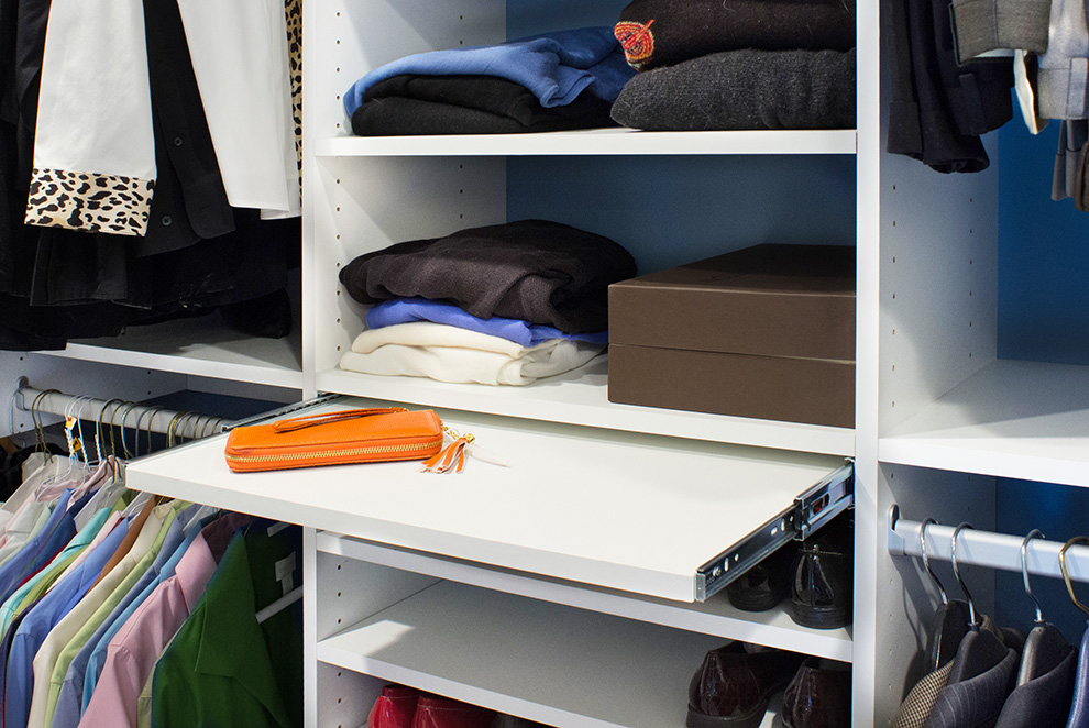 Bedroom Closet Slide Out Shelf