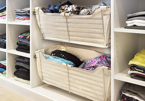 Sliding Baskets for Custom Closet