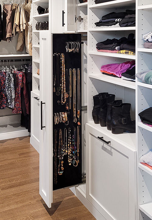 Slim Pull-Out Cabinet Storage for Jewelry