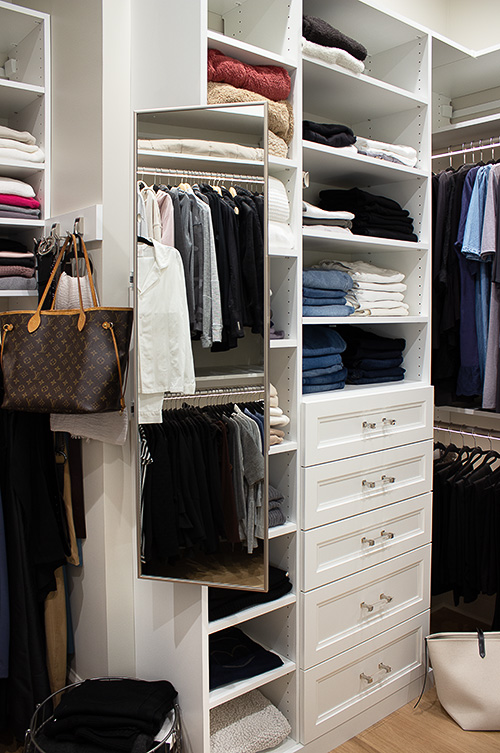 White Closet with Full Length Swivel Mirror